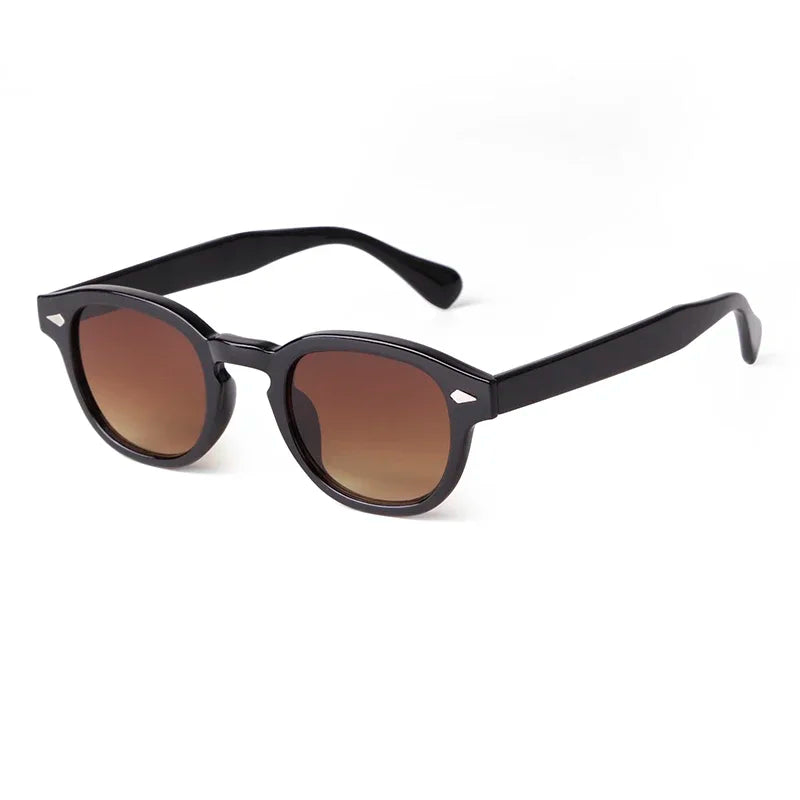 Fashion Transparent Blue Round Sunglasses Women Men 2024 Retro Rivet Tortoise Small Square Sun Glasses UV400 Lunettes De Soleil