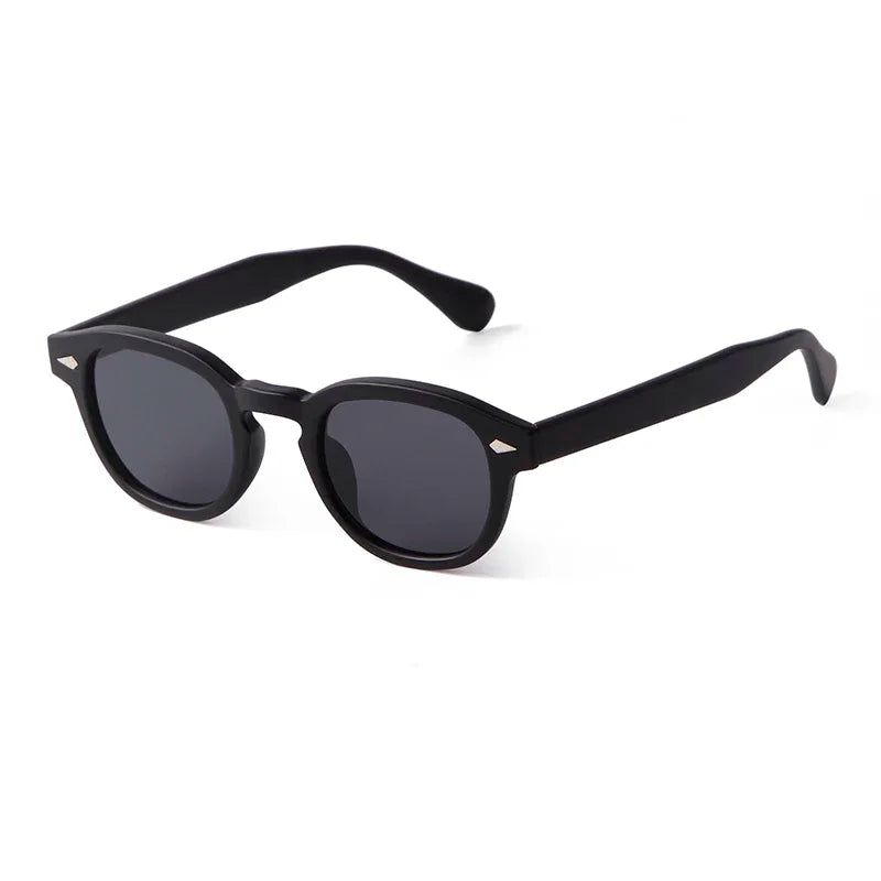 Fashion Transparent Blue Round Sunglasses Women Men 2024 Retro Rivet Tortoise Small Square Sun Glasses UV400 Lunettes De Soleil