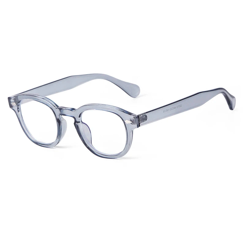 Fashion Transparent Blue Round Sunglasses Women Men 2024 Retro Rivet Tortoise Small Square Sun Glasses UV400 Lunettes De Soleil